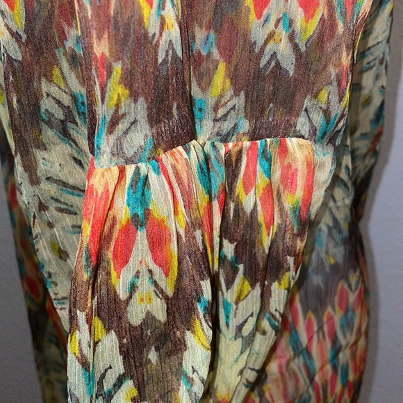 Gibson Chiffon Sheer Lightweight Bell Sleeve Boho Tunic Blouse Medium - Picture 4 of 9